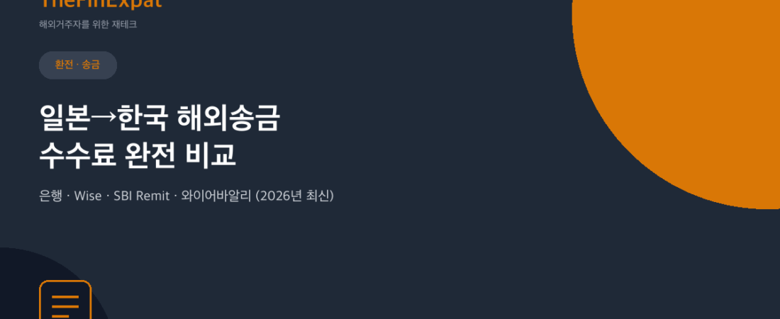 일본→한국 해외송금 수수료 완전 비교 (2026)