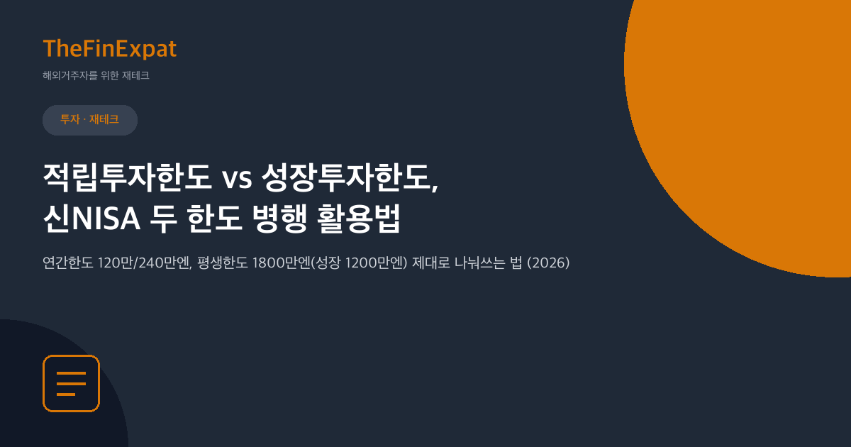 츠미타테 NISA vs 성장투자한도 비교 (2026)